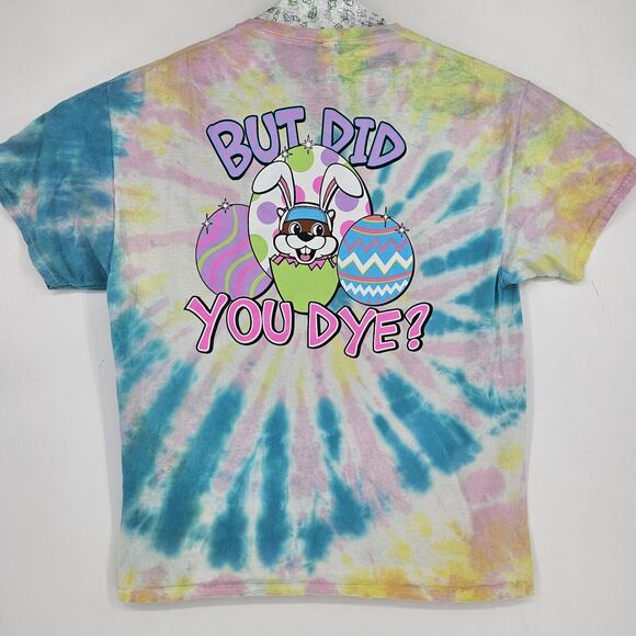 Buc-ees Shirt Mens XL Tie Dye Bucees Gas Station Short Sleeve Colorful Easter - Picture 1 of 10